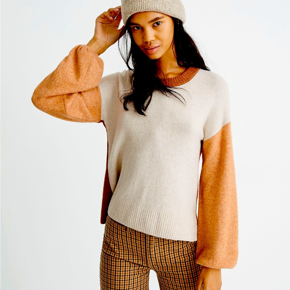 Colorblock Payton Pullover Sweater in coziest yarn size XS